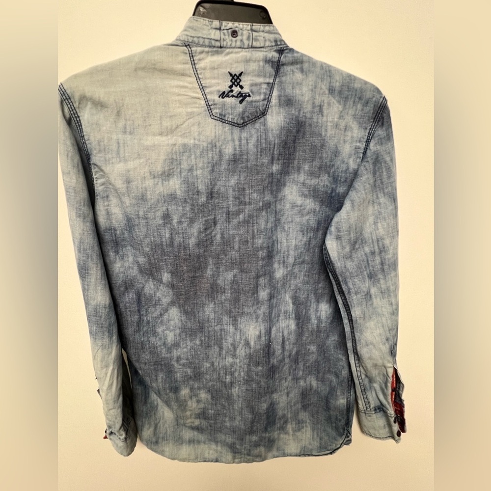 AMSTERDAM COUTURE MEN’S VINTAGE SHIRT SIZE XL SLIM   LIGHT/MEDIUM SHADED DENIM - Picture 3 of 10